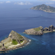 An aerial view of the disputed Senkaku Islands